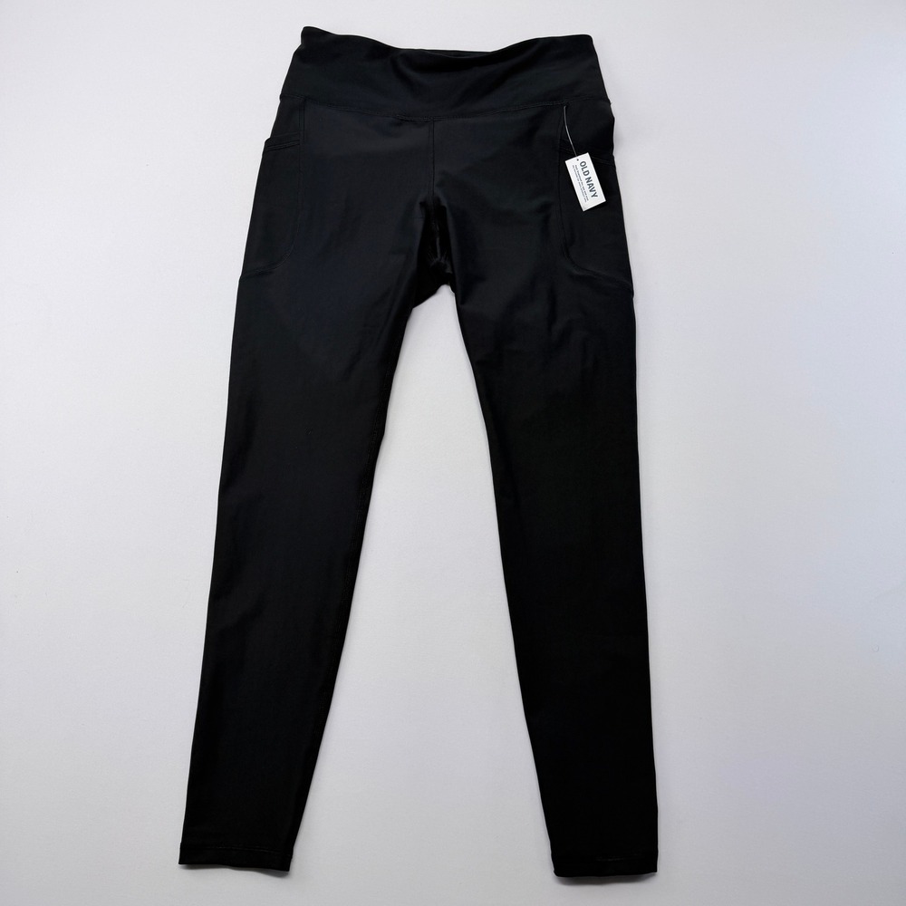 Old Navy Active Powersoft High-Rise Go-Dry Black Leggings with Pockets Large